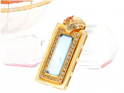 pendente topazio transparente e diamantes