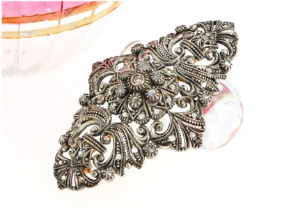 Alfinete de Peito ANTIGO em OURO 19,2k e Prata - DIAMANTES