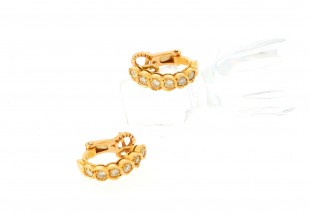 Brincos com 12 DIAMANTES em OURO 19,2 kl