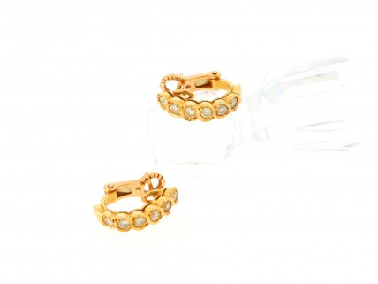 Brincos com 12 DIAMANTES em OURO 19,2 kl