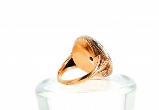 Anel ANTIGO em OURO e PRATA - 49 DIAMANTES e 3 Pérolas