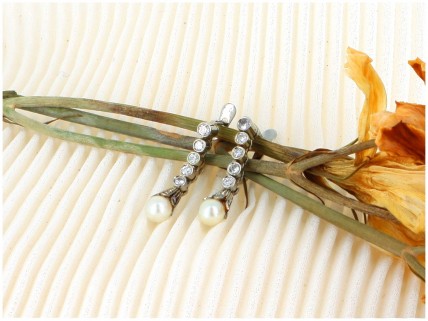 Brincos ANTIGOS com 10 DIAMANTES em OURO 19,2 kl