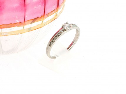 Anel Solitário em PRATA 925