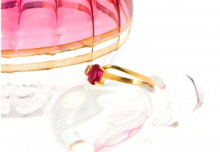 Anel em OURO 19,2K - 5 QUARTZOS