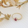 Anel em OURO 19,2K - 5 QUARTZOS