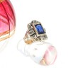 Anel ANTIGO  em OURO 19,2k e Prata - SAFIRA e DIAMANTES