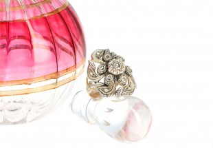 Anel ANTGO em OURO 19,2k e Prata - DIAMANTES