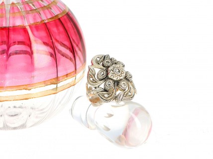 Anel ANTGO em OURO 19,2k e Prata - DIAMANTES
