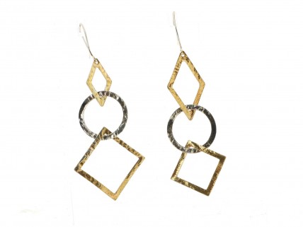 Brincos em PRATA Dourada 925