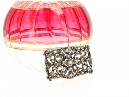 *Alfinete ANTIGO em OURO 19.2Klts e PRATA - 27 Diamantes