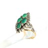 Anel ANTIGO em OURO 19.2K- 24 Diamantes e 4 Esmeraldas