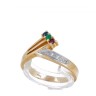 Anel em OURO 19,2K e PRATA - 4 DIAMANTES, ESMERALDA, SAFIRA e RUBI