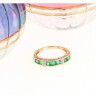 Anel em OURO 14K - 7 ESMERALDAS e 12 DIAMANTES