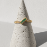Anel em OURO 19,2K - 6 DIAMANTES e 4 ESMERALDAS