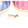 Anel em OURO 19,2K - 6 DIAMANTES e 4 ESMERALDAS