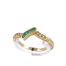 Anel em OURO 19,2K - 6 DIAMANTES e 4 ESMERALDAS