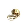 Anel com 28 DIAMANTES e 1 Pérola em OURO 19,2 kl