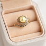 Anel com 28 DIAMANTES e 1 Pérola em OURO 19,2 kl