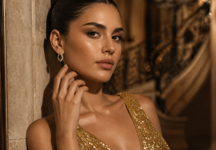 Brincos em OURO 19.2K - 2 Espinélios, 32 Diamantes