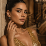 Brincos em OURO 19.2K - 2 Espinélios, 32 Diamantes