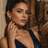 Anel em OURO 19.2K - 1 Safira, 14 Diamantes