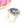 Anel ANTIGO  em OURO 19,2k e Prata - SAFIRA e DIAMANTES