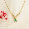 Colar em OURO 19,2K - 30 DIAMANTES e ESMERALDA 