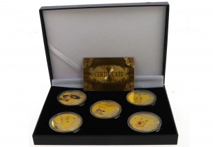 Coleção de Moedas Pókemon Banhadas a OURO 24K
