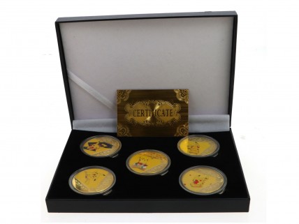Coleção de Moedas Pókemon Banhadas a OURO 24K