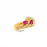 Anel em OURO 19,2K - 14 DIAMANTES e 2 RUBIS