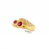 Anel em OURO 19,2K - 14 DIAMANTES e 2 RUBIS