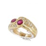 Anel em OURO 19,2K - 14 DIAMANTES e 2 RUBIS