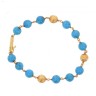 Pulseira em OURO de 19,2k e Turquesa