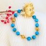 Pulseira em OURO de 19,2k e Turquesa