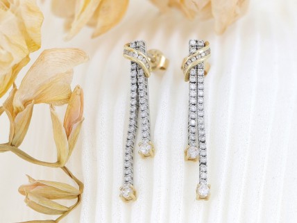 Brincos em OURO Bicolor 18K 