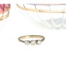 Anel em OURO Branco 19,2K - 3 Diamantes