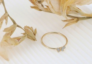 Anel em OURO 19,2K - 8 DIAMANTES