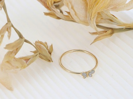 Anel em OURO 19,2K - 8 DIAMANTES