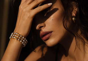 Bracelete em OURO 18k e PÉROLAS NATURAIS