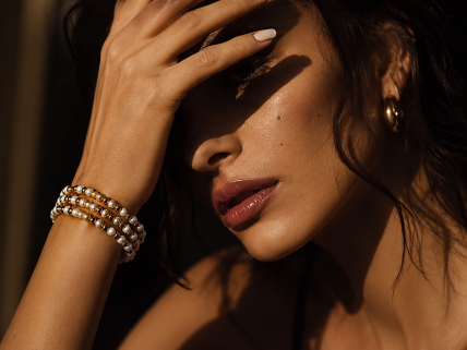 Bracelete em OURO 18k e PÉROLAS NATURAIS