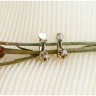 Par de brincos em OURO Branco 19,2K - 4 DIAMANTES