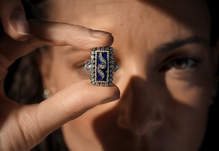 Anel ANTIGO em OURO 19,2K, Prata e DIAMANTES