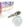 Anel ANTIGO em Ouro Branco 18K - 1 Esmeralda, 15 Diamantes