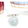 Anel em OURO Branco 19,2K - 3 Diamantes