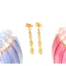 Brincos em  Ouro de 19,2K -  8 DIAMANTES