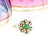 Anel ANTIGO ALTA JOALHERIA Ouro 19,2Kls DIAMANTES e ESMERALDA