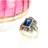 Anel ANTIGO  em OURO 19,2k e Prata - SAFIRA e DIAMANTES