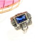 Anel ANTIGO  em OURO 19,2k e Prata - SAFIRA e DIAMANTES