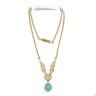 Colar em OURO 19,2K - 30 DIAMANTES e ESMERALDA 