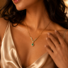 Colar em OURO 19,2K - 30 DIAMANTES e ESMERALDA 